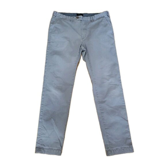 Ted Baker Pants Mens Chinos Flat Front 34 R Light Gray Cotton Stretch Inseam 31 - Picture 1 of 14